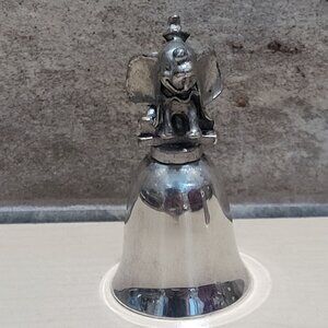 New England Disney Silver Plated Bells Pewter Dumbo The Elephant Bell Figure